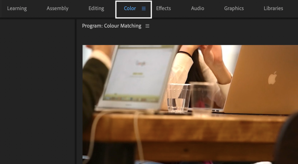 Colour Workspace Premiere Pro