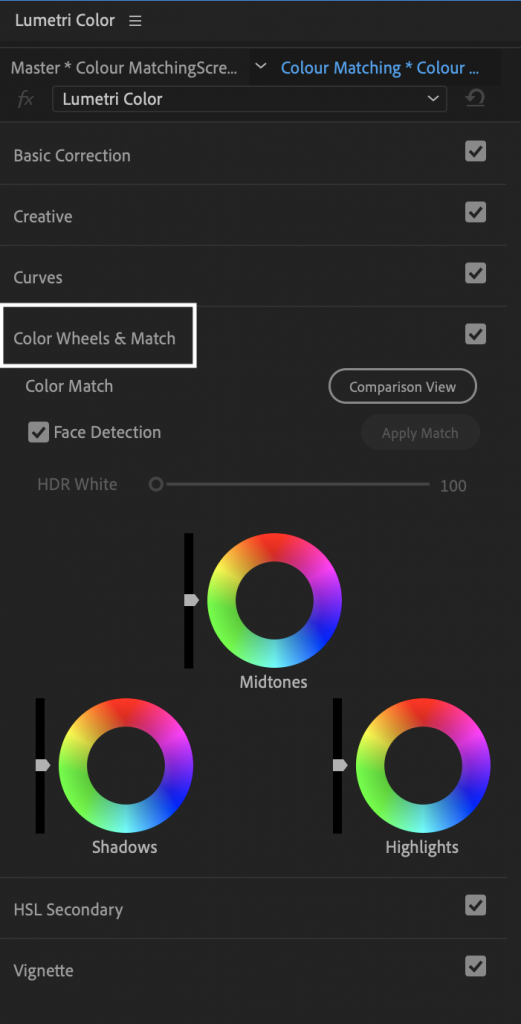 Lumetri Colour Panel Premiere Pro