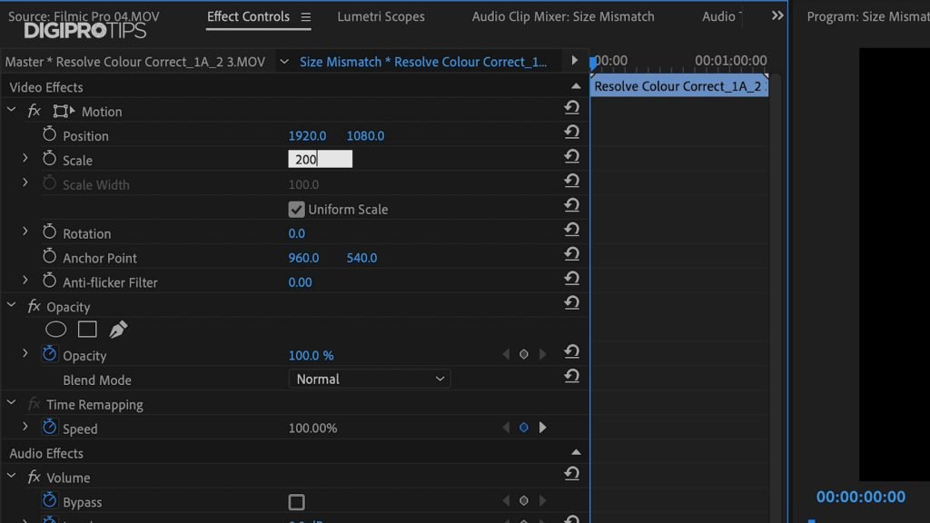 Effects Control Panel Scaling