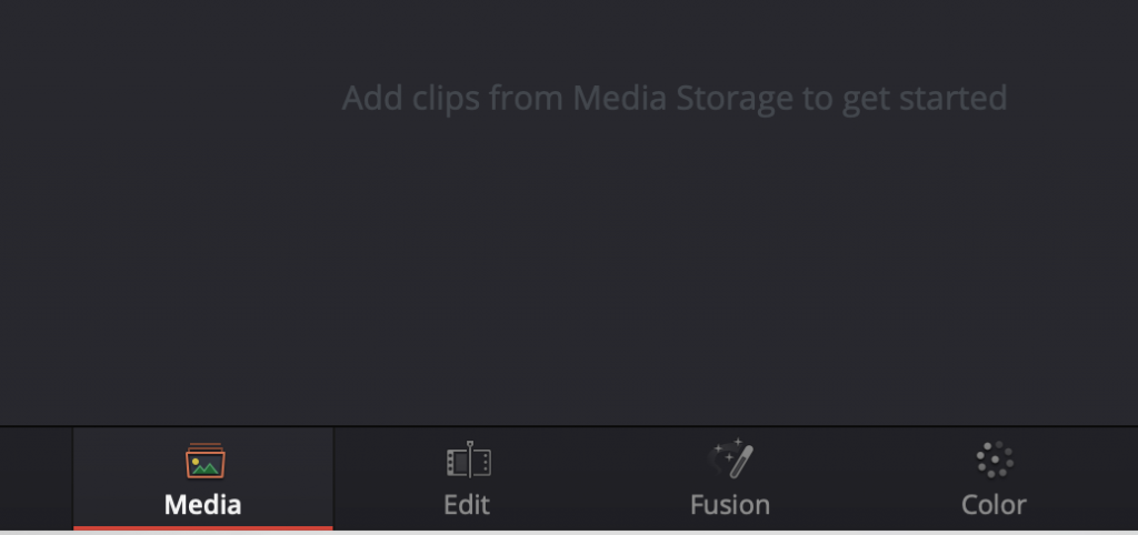 DaVinci Resolve Media Tab