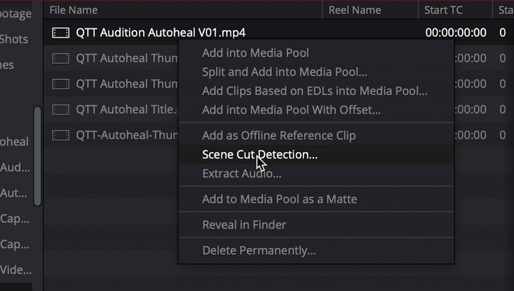 Scene Cut Detection Select