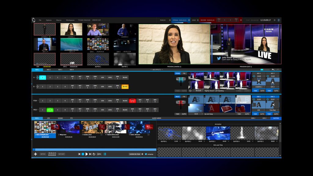 Tricaster video switcher for streaming