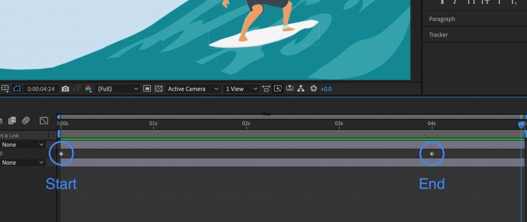 How to add keyframes in After Effects - start and end keyframes