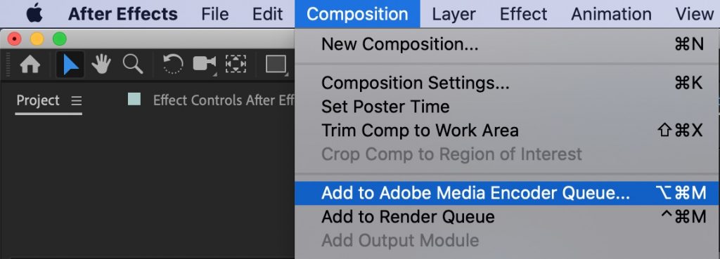Add to Adobe Media Encoder Queue - Export GIF After Effects
