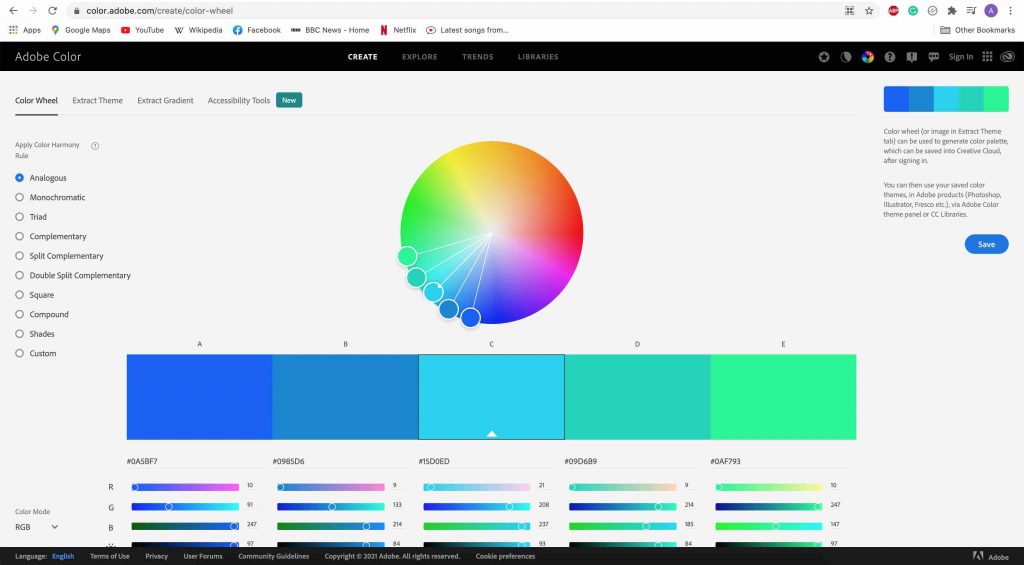 Adobe Color Wesbite