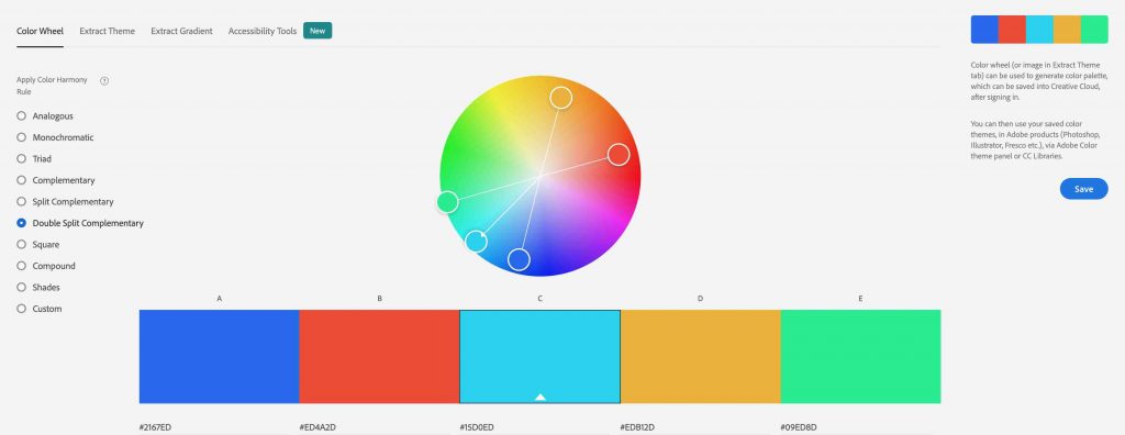 Double Split Complementary Color Harmony Rule Adobe Color