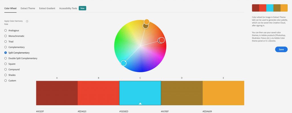 Split Complementary Color Harmony Rule Adobe Color