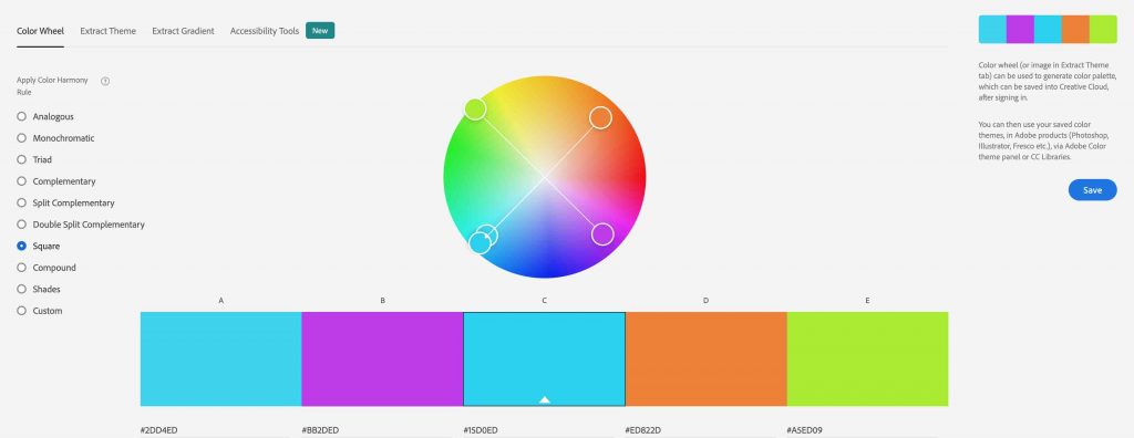 Square Color Harmony Rule Adobe Color