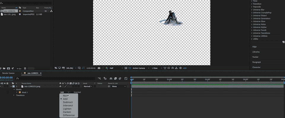 After Effects Mask Subtract Mode