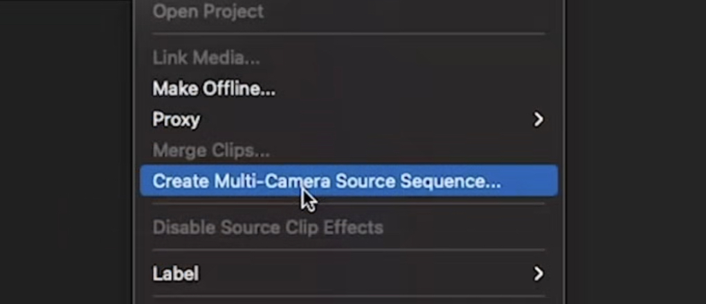 Create multi-camera sequence - timecode jam syncing