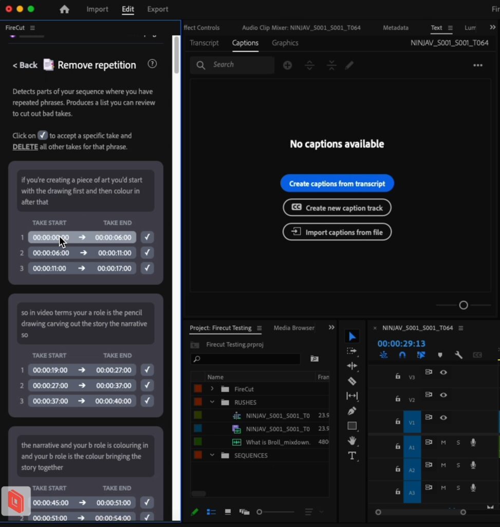Firecut AI Remoeve Repetition Tool